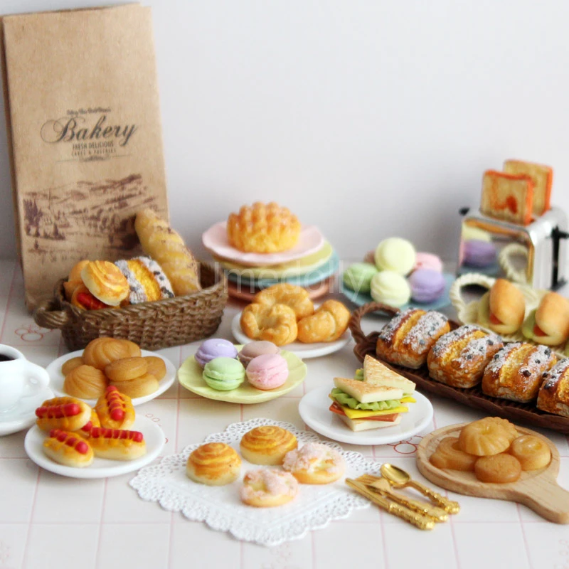 Toy Miniature Dollhouse Pretend Play Fake-Food Blyth Kitchen Barbies Cute for Bread-Cake-Macaron-Baking