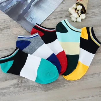 

Men Women Cotton Sports Socks Stripe Pattern Soft Comfortable Socks Deodorant Sweat Resistant Socks Unisex Short Tube