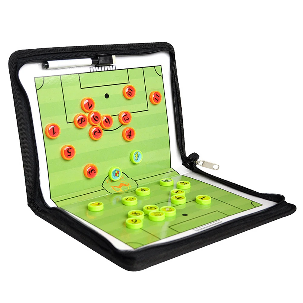 

Teaching Magnetic Foldable Portable Demonstration Coaching Training Guidance Plate Soccer Tactic Board Noting Marker PU Football