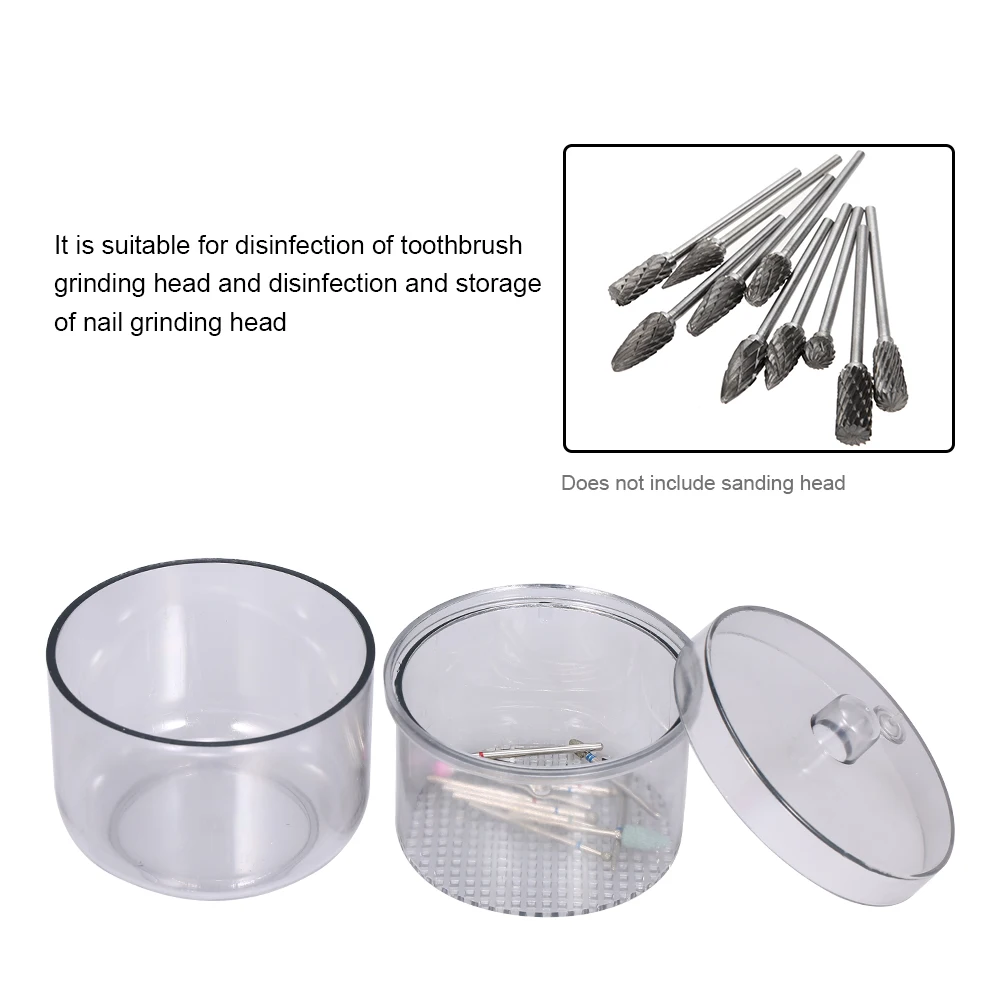 Полировочная головка для дизайна ногтей сверла очистка стерилизатор дезинфекция коробка для хранения для стоматологической полировки головы маникюр Шлифовка