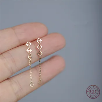 European Simple Geometric Long Tassel Earrings For Women