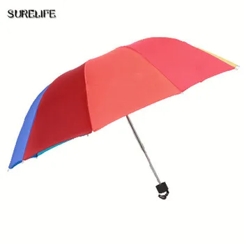 

Hot High Quality Fashion Rainbow Umbrellas Water Sun Umbrella Extreme Popularity Creative Three Folding Umbrella