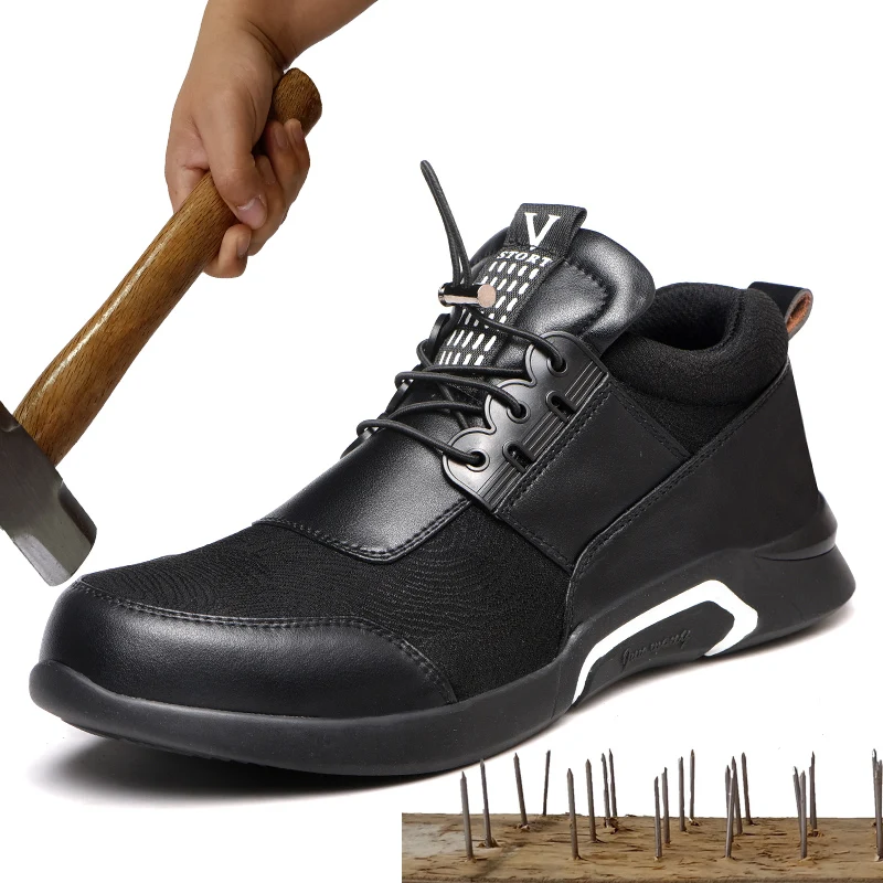 Indestructible Shoe Men Safety Shoes Steel Toe Cap Work Boots Modis Lightweight Breathable Anti-slip Steel Puncture Sneakers Man