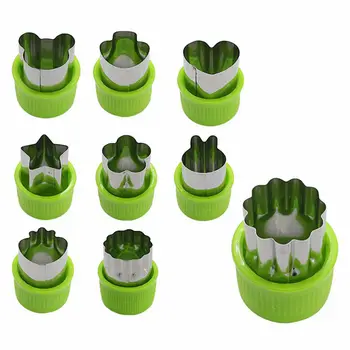 

9pcs Mini Cookie Cutters Pie Crust Vegetable fruit Cutter baking Set tools accessories with bear stars rabbits mushrooms strawbe