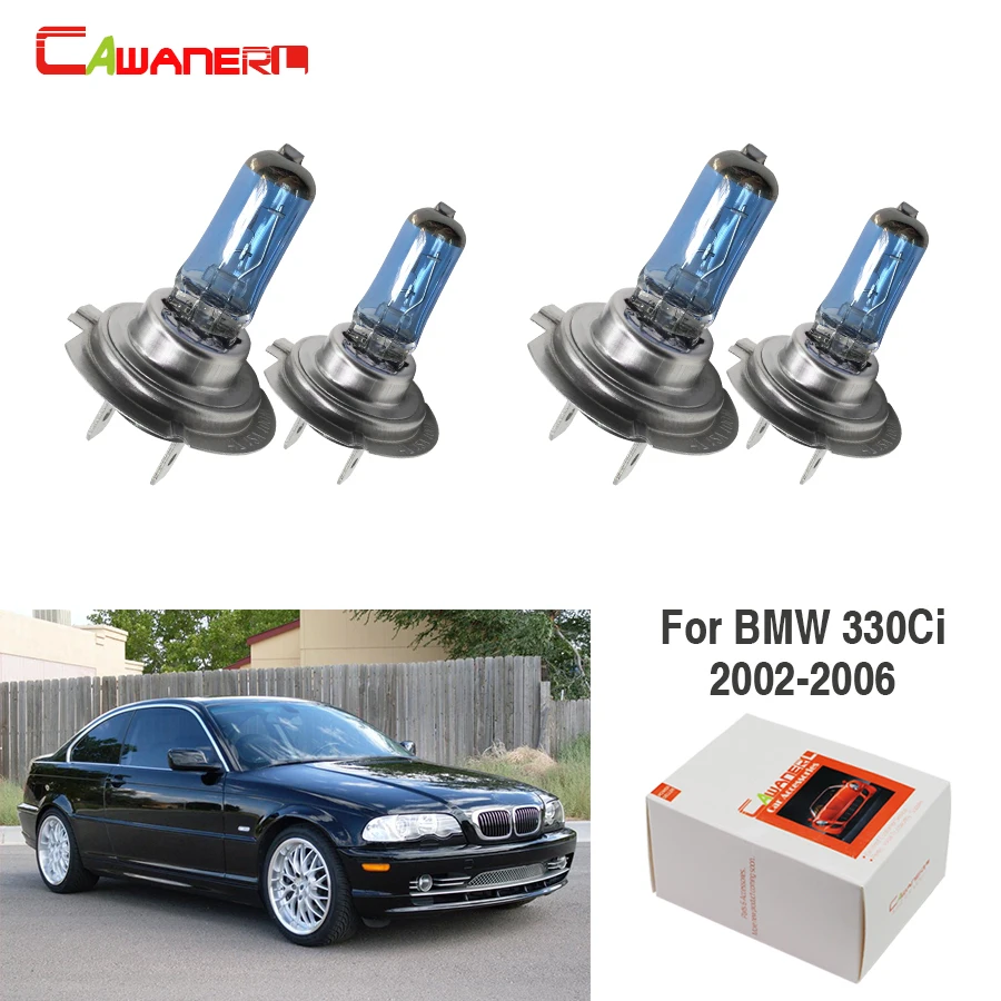 Cawanerl 4X100 Вт галогенная лампа H7 4300K 12V для BMW 330Ci 2002-2006 автомобилей головной