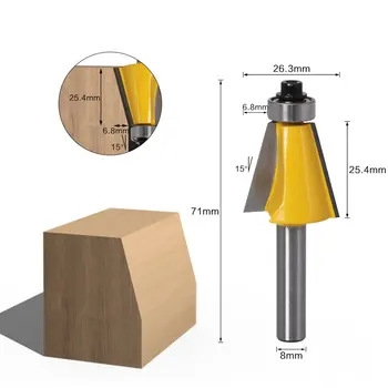 

8MM Shank Chamfer Router Bit 15 22.5 30 Degree End Mill for Wood Machine Woodworking cutter Bevel knife