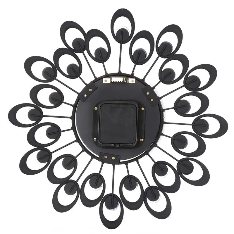 Inlaid Diamond Flower Living Room Silence Bedroom Metal Wall Clock