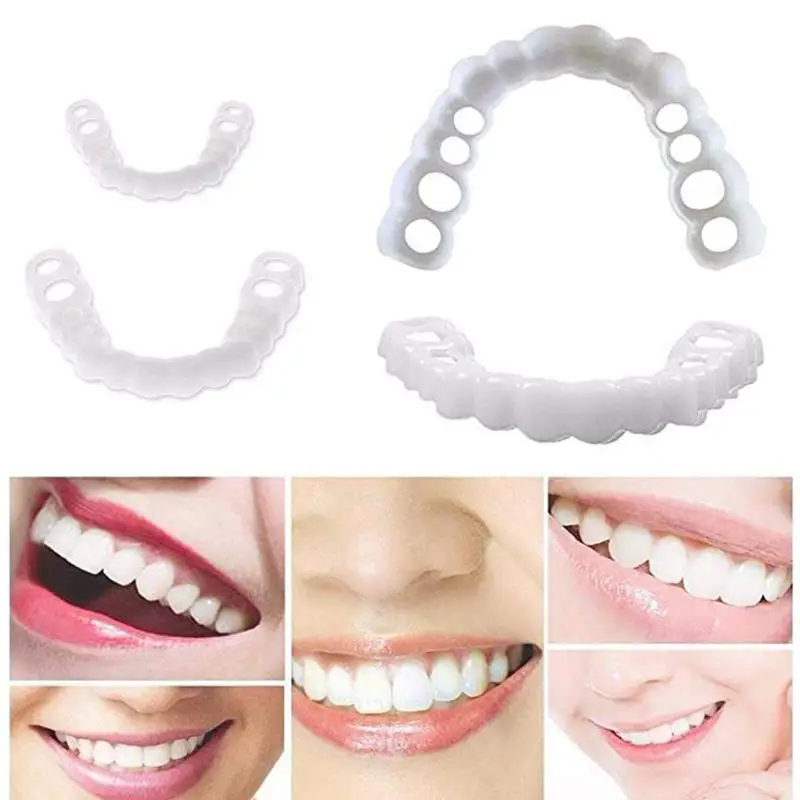 

1/5 Set Upper Lower Teeth Veneer For Perfect Fit Teeth Cover Oral Whitening Dental Comfortable Smile False Teeth Cover Veneer