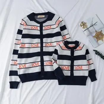 

Mother Daughter Sweaters Knit Cardigan Autumn Family Look Pullovers Baby And Women's Sweaters Family Matching Outfits