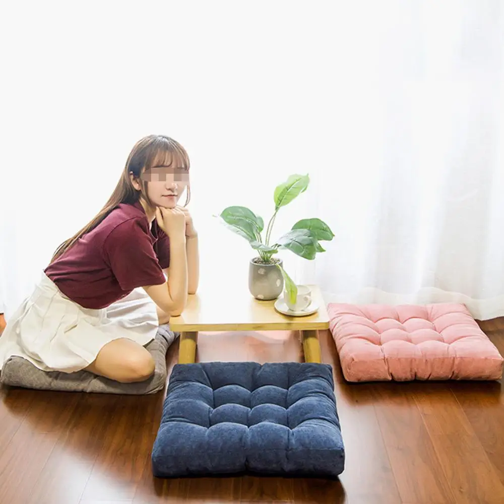 Ehomebuy Square Cushion Futon Tatami Chair Corduroy Cushions Seat Pad for Home Decor Pillows