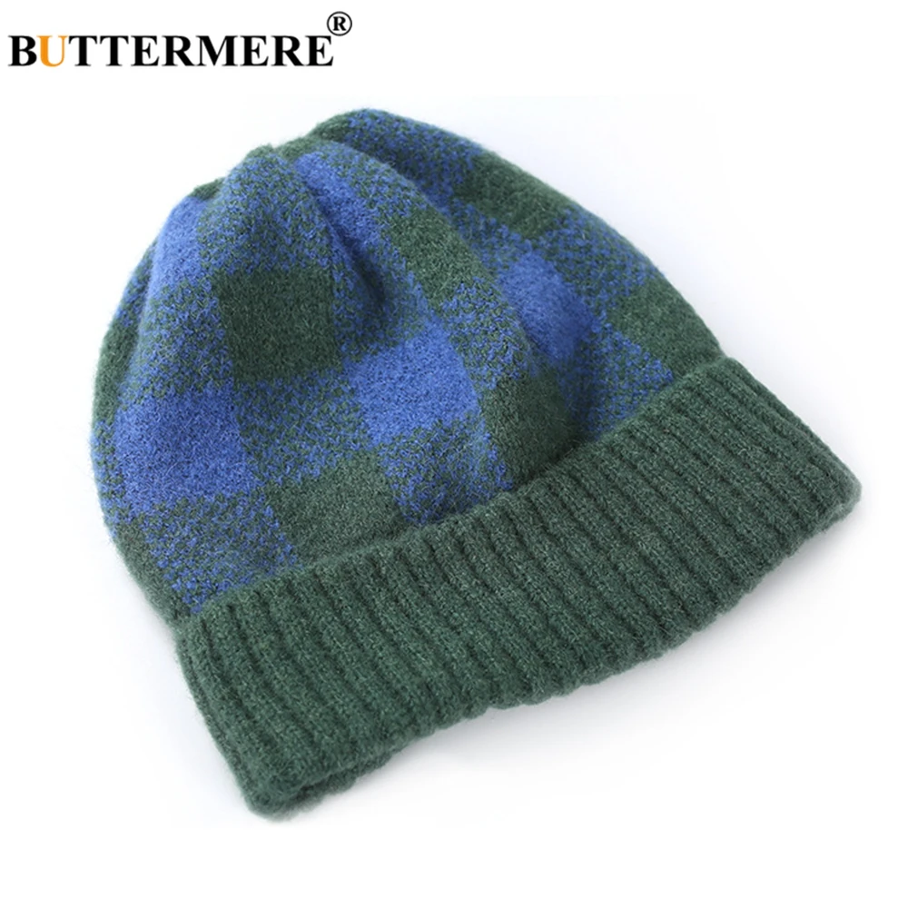 BUTTERMERE зимняя шапка для женщин и детей Skullies Beanies клетчатые теплые контрастные цвета корейский модный бренд вязаные зимние шапочки для детей