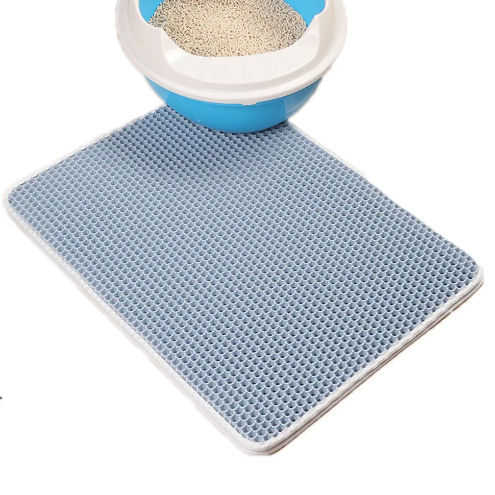 Double-layer Cat Sand Pad Cat Sand Cushion Household Pet Cushion EVA Material Washable Dog Pad Pet Supplies - Color: light blue