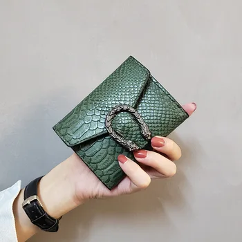 

Leather Small Female Purse Women Crocodile Pattern Buckle Slim Wallet 2019 Women Coin Purse Card Holder Vintage Womens Wallets