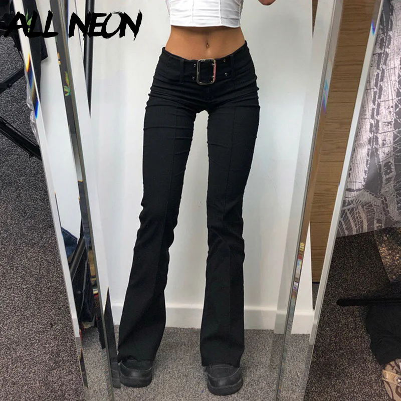 ALLNeon Y2K Streetwear Retro Belted Low 