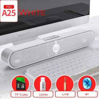 

A25 bluetooth speaker mobile soundbar wireless subwoofer support TF card U disk Aux Bluetooth 5.0 speaker wired computer speaker