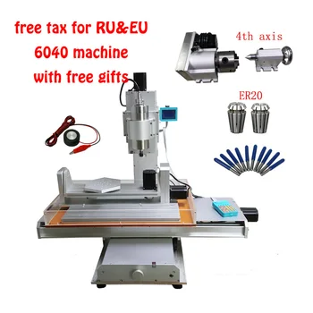 

5 axis 6040 cnc router engraving milling machine with 2.2KW spindle USB Ball Screw CNC Pillar Type for Wood Aluminum Metal
