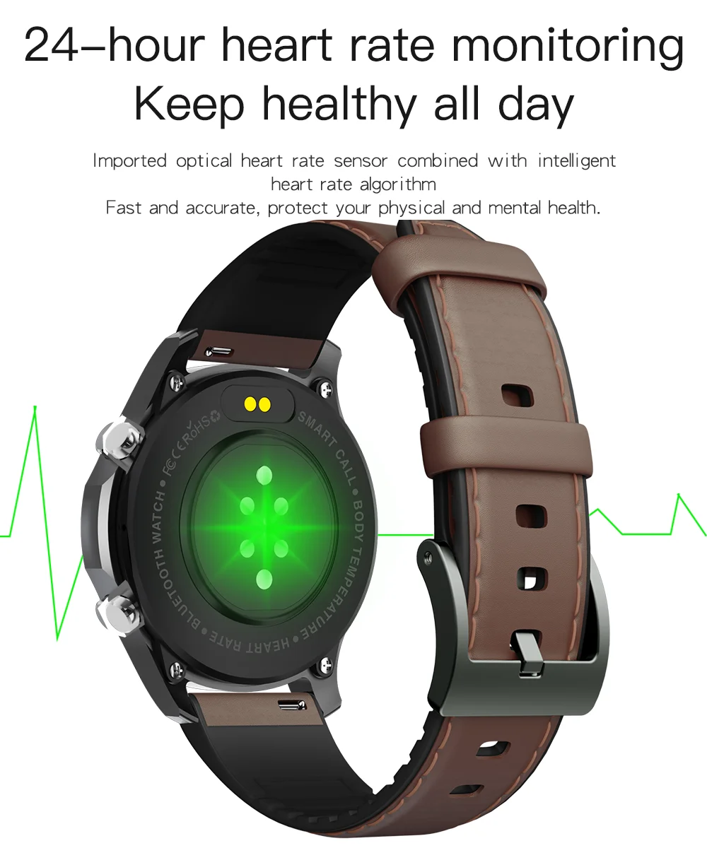 MV60 Bluetooth Pedomert Heart Rate Blood Pressure Sleep Temperature Moniter Smart Bracelet Wristband  Full Touch Color Screen