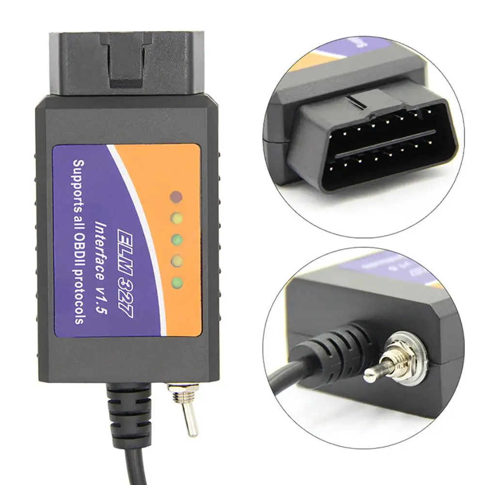 

OBD2 USB Device ELM327 Compatible Interface with HS-CAN/MS-CAN Switch for Forscan Focus Mazda Ford Automoble repair tools