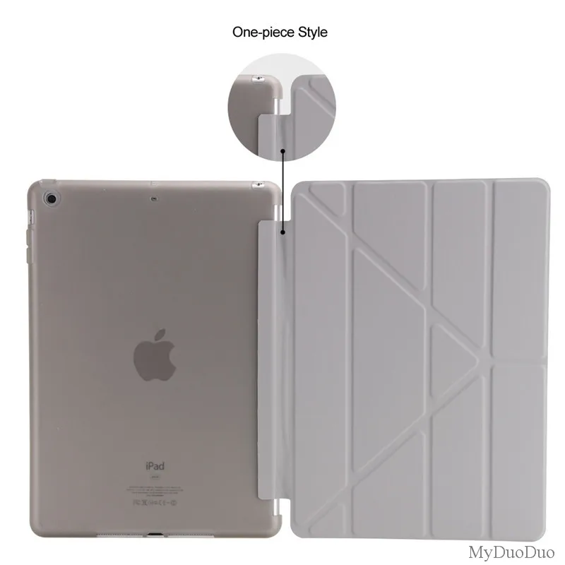 gray Чехол для нового ipad 9,7 дюймов, для ipad модели A1822 A1823 A1893 A1954 Мягкий ТПУ чехол-накладка силиконовый Magentice Smart cover - Цвет: gray