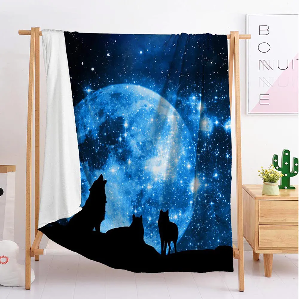 

2020 United Wolf animal Custom blankets Large and small size throw blanket tapestry sleeping blanket flannel blanket bedding