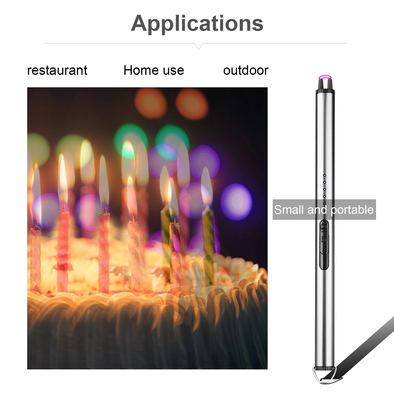 Electric Arc Lighter USB Rechargeable Windproof Flameless Plasma Ignition Long Gas Stove Candle