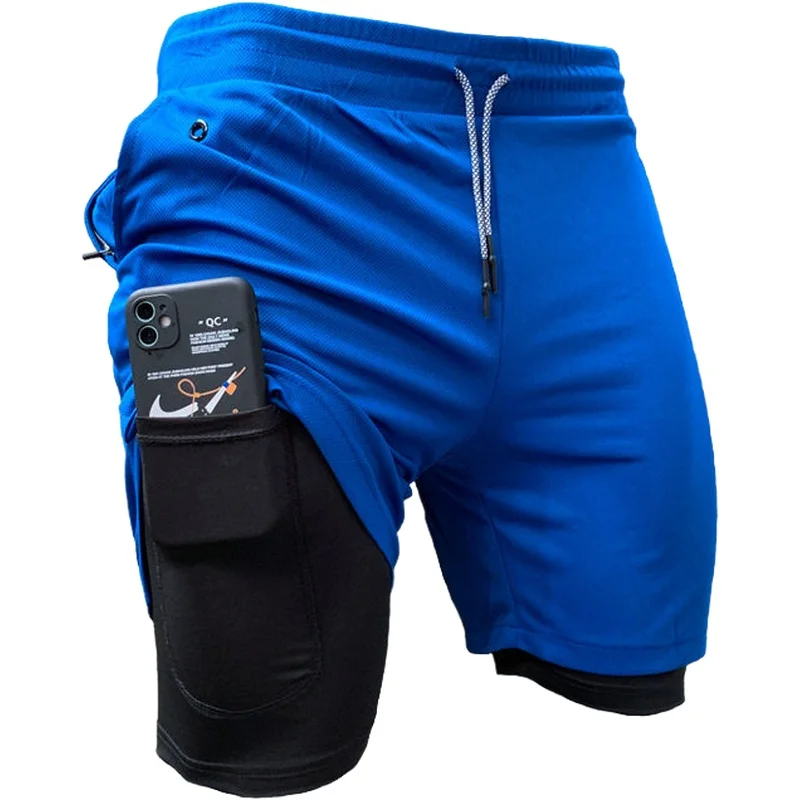 

Joggers Shorts Mens 2 in 1 Short Pants Gyms Fitness Bodybuilding Workout Quick Dry Beach Shorts Male Summer Sportswear Bottoms