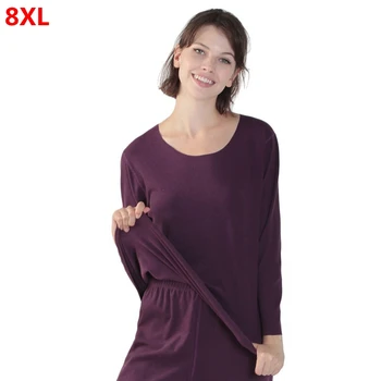

Spring and winter women's new plus size 8XL 7XL 6XL 5XL velvet Microfiber heating thermal underwear shirt