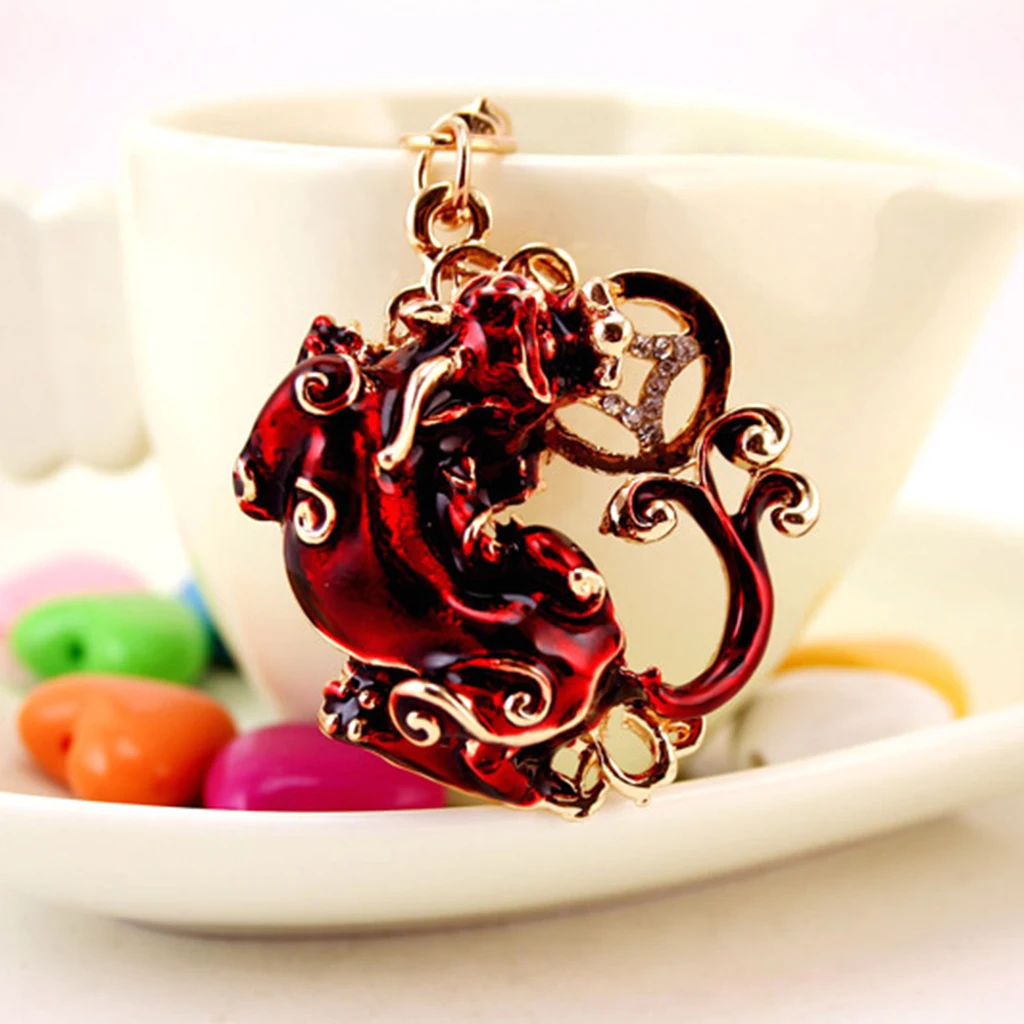 2 Pack Pi Yao/Pi Xiu Keychains Attract Wealth Luck Women Bag Key Rings