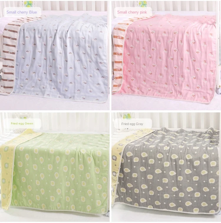 Baby-Baumwoll-Musselin-Decke 6L 110x110cm Weiche Neugeborenen-Pucktuch Badetuch Kleinkind-Kinderwagen-Abdeckung Atmungsaktiver Waschlappen – Detail 5