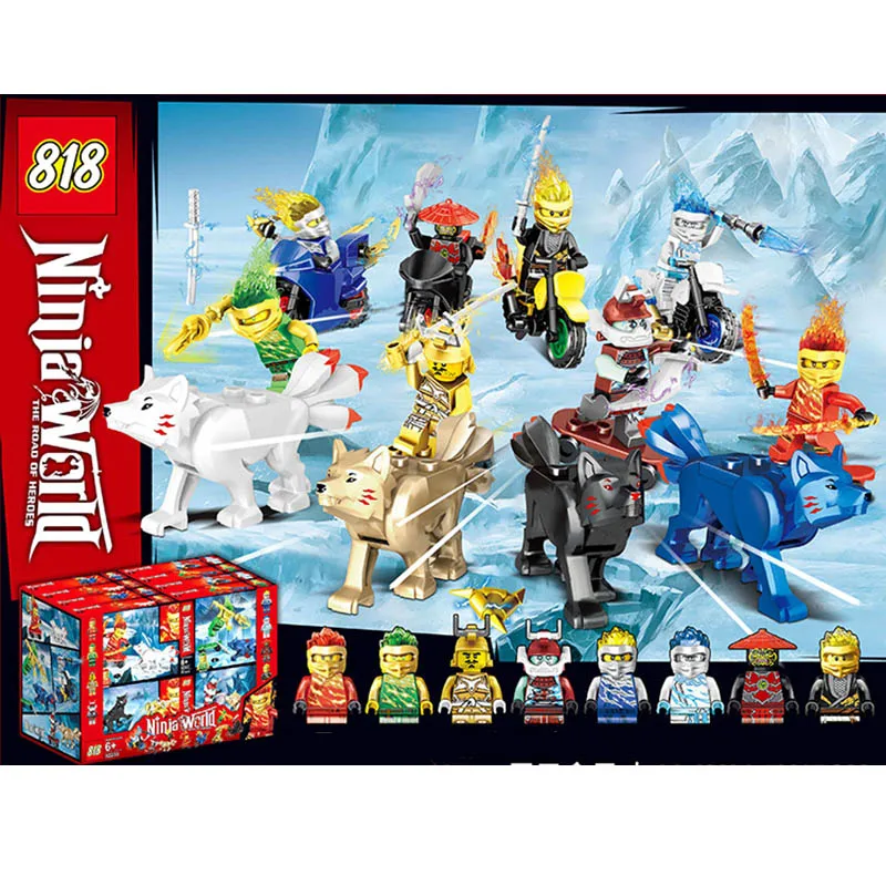 

New Sale Enlighten Ninjagoed MiniFigure Building Blocks Kai Jay Cole Zane Lloyd Bones Motorcycle Fox Learning Toys Baby Gifts