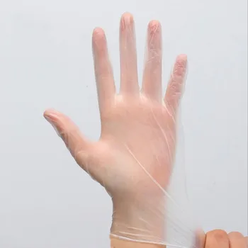 

50Pcs/100Pcs PVC Disposable Gloves Transparent Non-Slip Acid and Alkali Laboratory Vinyl Gloves Food Safety for Home Cleaning