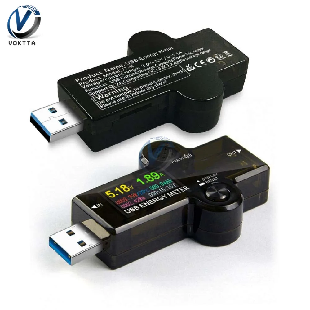 USB 3,0 тестер цифровой ЖК-дисплей ips дисплей вольтметр измеритель напряжения тока Амперметр детектор Банк питания зарядное устройство индикатор USB