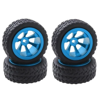 

4Pcs/Lot Metal + Rubber Tires & Wheels for WLtoys 1/28 RC Car K969 K989 K999 P929 4WD Short Course Drift Off Road Rally Replacem