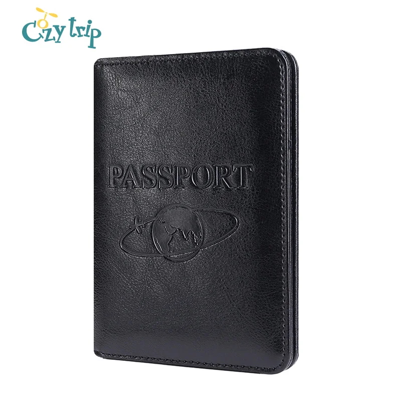 

Genuine Leather Passport Holder Cowhide Wallet RFID Blocking ID Card Case Travel Passport Cover for Men and Women