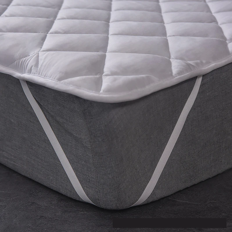 Non-Slip Mattress Topper Solid Quilted Mattress Pad Cover Super Soft Breathable Protector with 4 Corner Elastic Belt