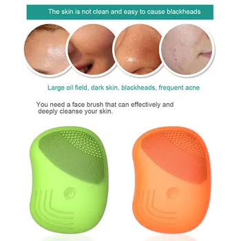 

Silicone Cleansing Brush Remove Blackheads Shrinking Pores Electric Cleaning Brush Fruit Shape Facial Cleansing Brushes
