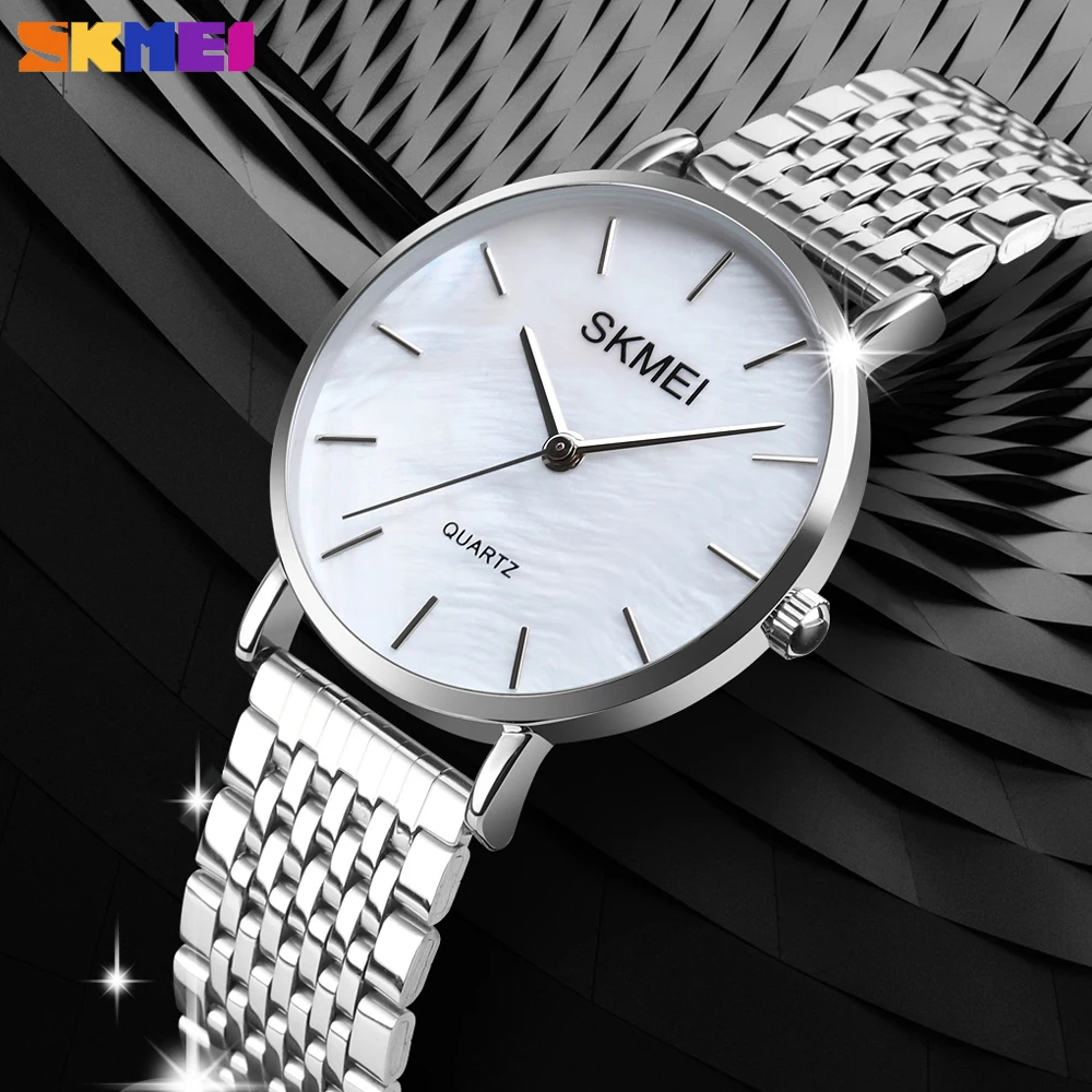 

SKMEI Elegant Simple Style Quartz Ladies Watch Fashion Steel Women Dress Bracelet Waterproof Wristwatch Clock Relogio Feminino