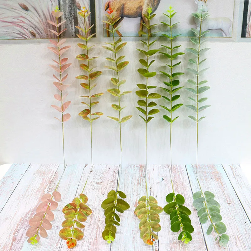 Farmhouse style eucalyptus money leaf fake plants home decorative plant artificial succulents greenery 46cm