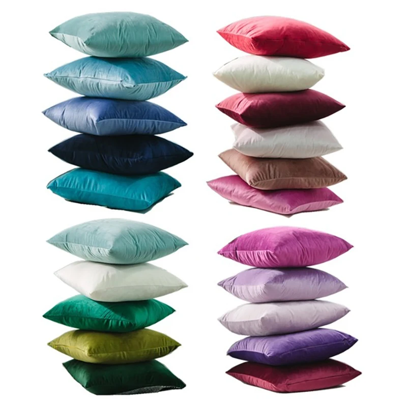 

Nordic Style Velvet Pillowcase Simple Solid Throw Cushion Covers Square Pillow Cover for Bedroom Sofa Living Room Decoration