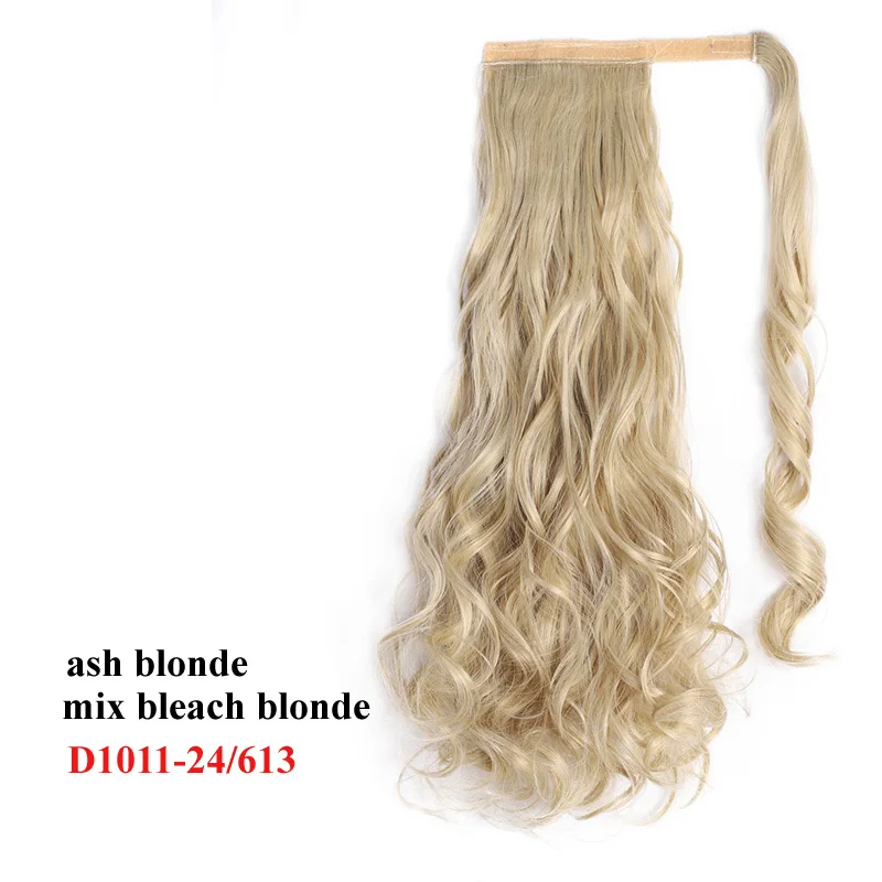 D1011-24-613 AISI BEAUTY кудрявый прямой зажим в конский хвост Расширение Синтетический высокая температура обертывание вокруг волшебной пасты конский хвост шиньон - Цвет: D1011-24-613