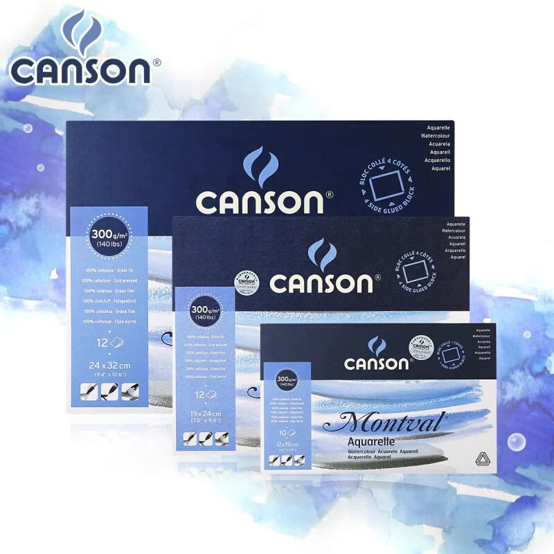Canson Mengfaer professional watercolor book 300g four sided sealant