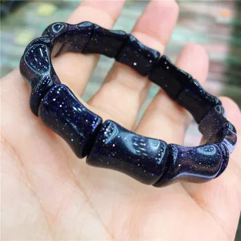 

1pcs Natural Blue sandstone Bracelet bamboo Crystal Candy Bracelets for Women Fashion As Gift