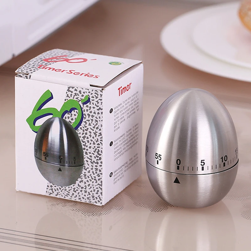 Mechanical Egg Kitchen 60 Minutes Stainless Steel Timer Cooking Timer Alarm Kitchen Tools Kitchen Gadgets Countdown Kitchen Bell