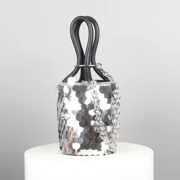 

2019 New High Quality Sequins small Handbag Fashion Women Mermaid Sequins Shopping Bag 3 Color Shiny Sequins Ladies Casual Totes