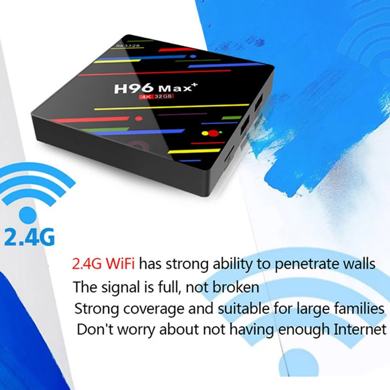 H96 Max Plus+ Android 9,0 ТВ-приставка 4G Ram Rk3328 четырехъядерный 64 бит 2,4/5G Wifi Lan смарт-медиаплеер H.265 Dlna приставка с европейской вилкой