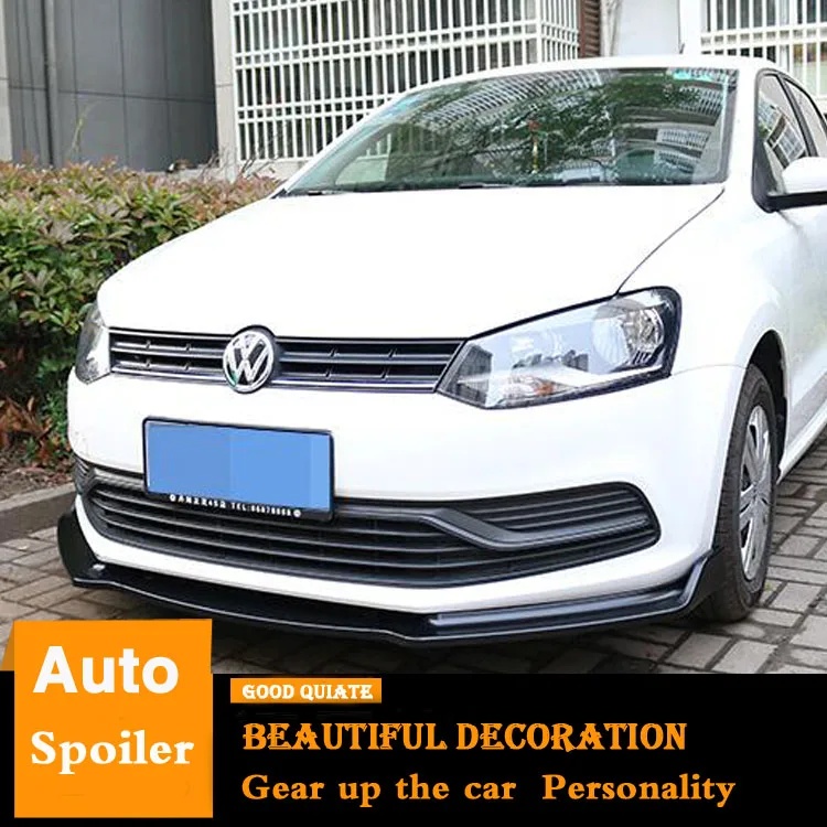 Для 2014-2017 Volkswagen Polo Передний бампер диффузор защитные бамперы Задний Спойлер ABS