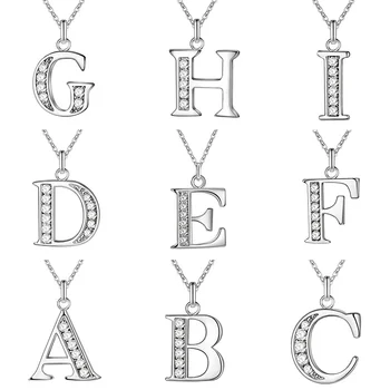 

New fashion simple zircon necklace 26 letters long ladies temperament clavicle chain pendant necklace holiday gift wholesale