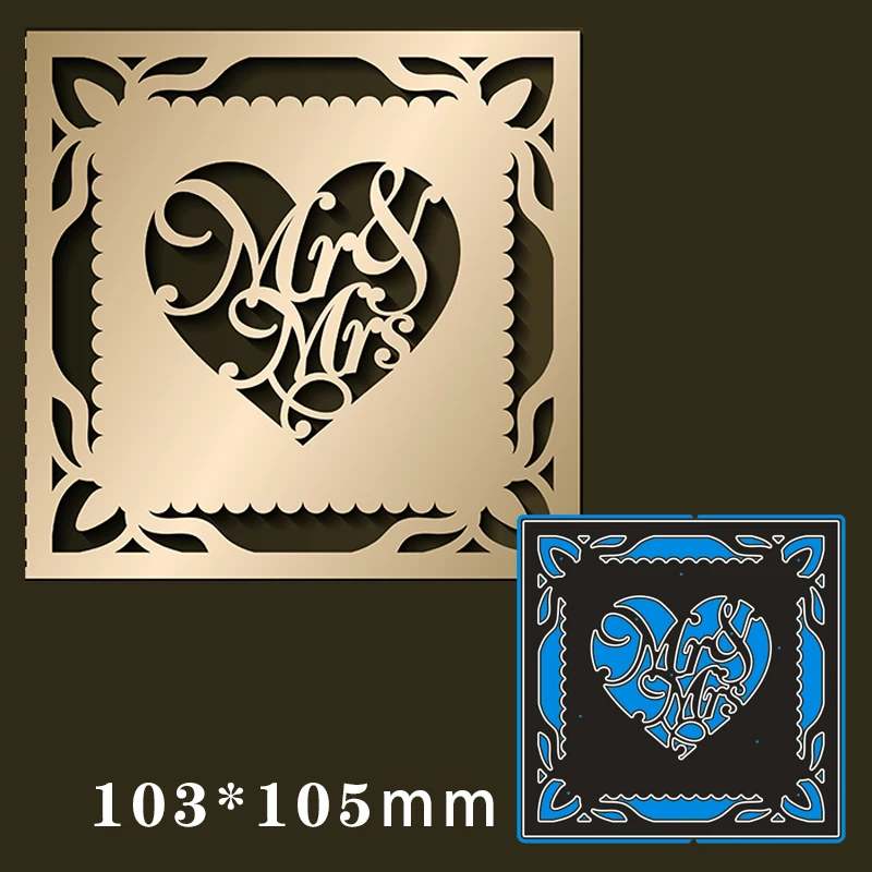  103*105mm Mr&Mrs Invitation card Metal Cutting Dies for card DIY Scrapbooking stencil Paper Craft A - 4000548086878