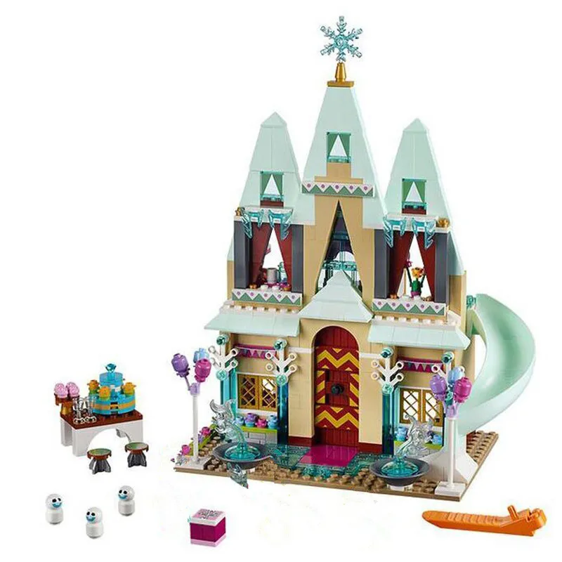 

JG 303 Princess Building Blocks Arendelle Castle Princess Anna Elsa Snow Queen Figures Compatible with Kids Toys Gift