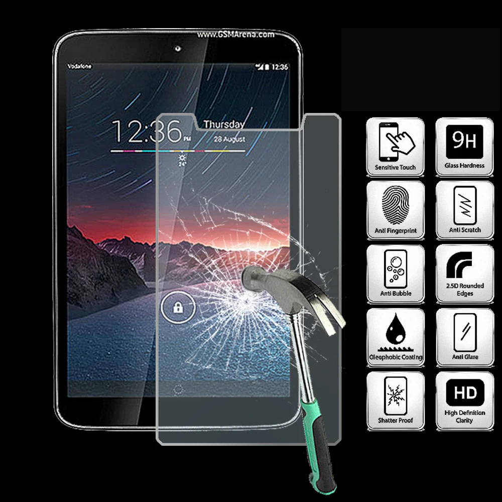 Per Vodafone Smart Tab 4G 8.0 "-Pellicola Proteggi Schermo In Vetro Temperato Per Tablet Anti Impronte Digitali Pellicola Per Schermo Di Alta Qualità